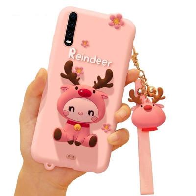 Cartoon all-inclusive anti-drop Silicone Cover voor Huawei P30 (roze) Cartoon all-inclusive anti-drop Silicone Cover voor Huawei P30 (roze)