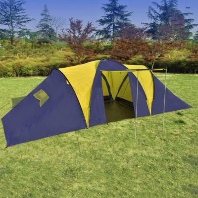 VidaXL Tent 9-persoons polyester blauw en geel