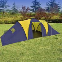 VidaXL Tent 9-persoons polyester blauw en geel - thumbnail