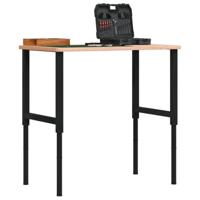 VidaXL Werkbank rechthoekig 100x60x(71,5-98) cm massief beukenhout - thumbnail