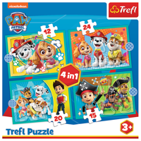 Trefl puzzel - paw patrol 4 in 1 puzzel - 12 tot 24 stukjes - thumbnail