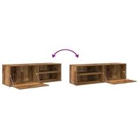 Tv-meubel 120x34x37 cm bewerkt hout oud houtkleurig - thumbnail