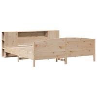 Bed met boekenkast zonder matras massief grenenhout 180x200 cm - thumbnail