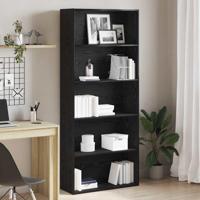 Boekenkast Zwart Eiken 80x30x189 cm Engineered Wood - thumbnail