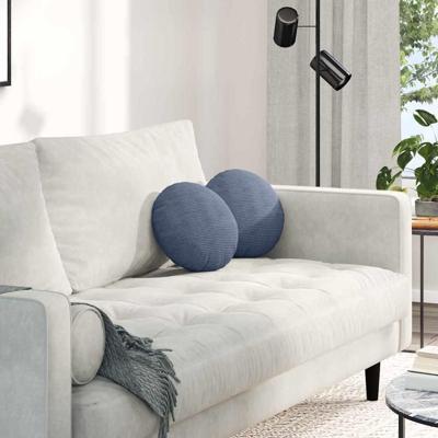 VidaXL Zitkussens 2 pcs blauw ø 30 cm katoen stof