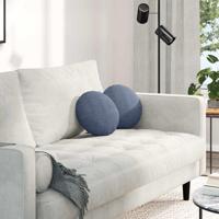 VidaXL Zitkussens 2 pcs blauw ø 30 cm katoen stof - thumbnail