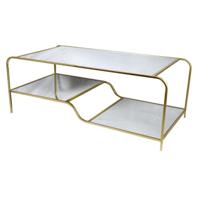 Hoofdtafel DKD Home Decor Glamour Gouden Metaal Spiegel 120 x 60 x 45 cm - thumbnail