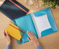 Leitz Cosy elastomap met 3 kleppen, met opbergvak met drukknoppsluiting, uit PP, ft A4, blauw - thumbnail