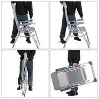 Tuinstoel met hoge rug Antraciet Aluminium , set van 2 - thumbnail