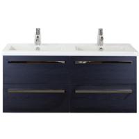 Seville Badmeubelset 120 cm - 4 Laden Black Oak - Wastafel Djazz Dubbel - thumbnail