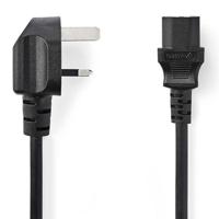 Nedis CEGP11100BK50 Voedingskabel Stekker Type G (vk) - Iec-320-c13 5,0 M Zwart - thumbnail