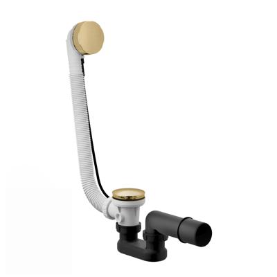 Badoverloop Hotbath Cobber Combinatie Verlengd Geborsteld Messing PVD Badoverloop Hotbath Cobber Combinatie Verlengd Geborsteld Messing PVD