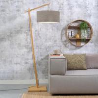 GOOD&MOJO Vloerlamp 'Andes' Bamboe en Eco linnen, 176cm, kleur Donkerbeige - thumbnail