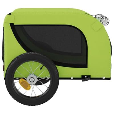 Hondenfietstrailer oxford stof en ijzer groen en zwart - thumbnail