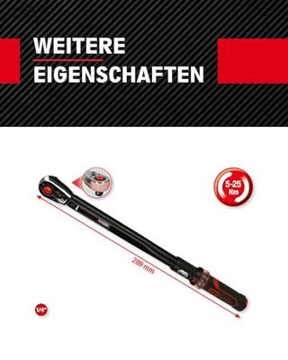 KS Tools ERGOTORQUE®precision 516.1512 Momentsleutel Met ratel 1/4 (6.3 mm) 5 - 25 Nm