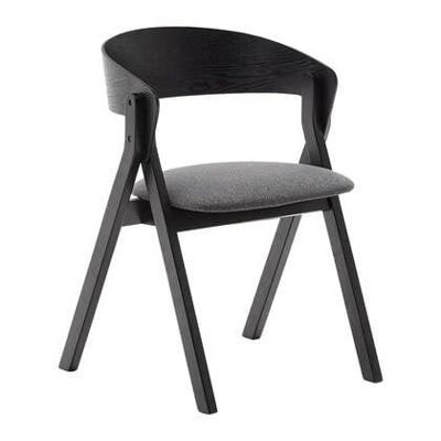 Kave Home Godia eetkamerstoel chenille Grijs/zwart Kave Home Godia eetkamerstoel chenille Grijs/zwart