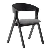 Kave Home Godia eetkamerstoel chenille Grijs/zwart - thumbnail