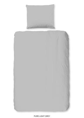 Pure Dekbedovertrek "uni dessin" - Grijs - (140x200/220 cm) - Microfiber Pure Dekbedovertrek "uni dessin" - Grijs - (140x200/220 cm) - Microfiber