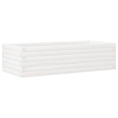 VidaXL Plantenbak 90x40x23 cm massief grenenhout wit