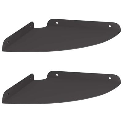 Wandplank met plank met opslag 2 pcs Zwart 18 x 18 x 2.3 cm