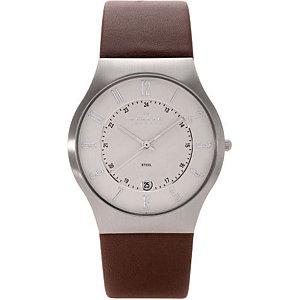 Horlogeband Skagen 233XXLSLCD Leder Bruin 22mm Horlogeband Skagen 233XXLSLCD Leder Bruin 22mm