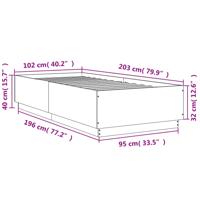 Bedframe met LED-verlichting grijs sonoma eiken 120x190 cm - thumbnail
