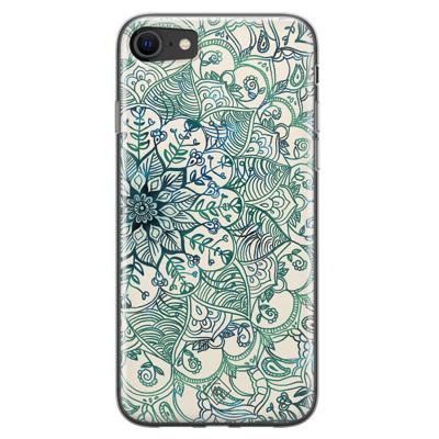 iPhone SE 2020 siliconen hoesje - Mandala blauw iPhone SE 2020 siliconen hoesje - Mandala blauw
