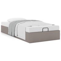 Bedframe zonder matras 90x200 cm stof taupe - thumbnail
