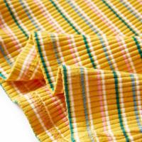 Kindershirt met lange mouwen lage col 92 gestreept okerkleurig - thumbnail