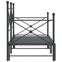 Slaapbank met onderschuifbed zonder matras 90x200cm staal zwart - thumbnail