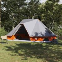 VidaXL Familie tipi tent tipi grijs en oranje 680 x 430 x 270 cm - thumbnail