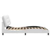 Bedframe met hoofdbord kunstleer wit 160x200 cm - thumbnail