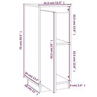 Dressoir 31,5x34x75 cm massief grenenhout wit - thumbnail