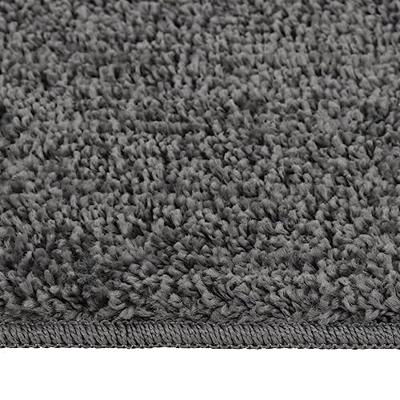 VidaXL Vloerkleed shaggy anti-slip 80x150 cm donkergrijs
