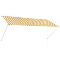 VidaXL Luifel uittrekbaar 300x150 cm geel en wit - thumbnail
