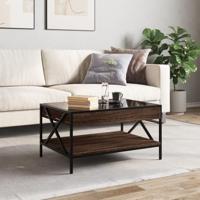 Salontafel met Infinity LED 70x50x38 cm bruin eikenkleurig - thumbnail