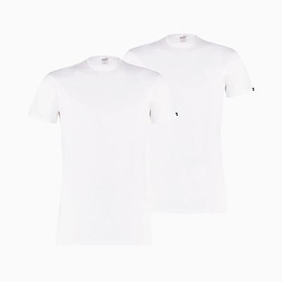 Puma Basic Crewneck T-Shirt 2-Pack Heren Wit - Maat S - Kleur: Wit | Soccerfanshop