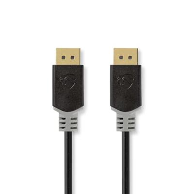 DisplayPort-Kabel | DisplayPort Male | DisplayPort Male | 8K@60Hz | Verguld | 2.00 m | Rond | PVC | Antraciet | Doos