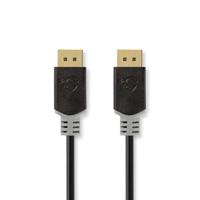 DisplayPort-Kabel | DisplayPort Male | DisplayPort Male | 8K@60Hz | Verguld | 2.00 m | Rond | PVC | Antraciet | Doos - thumbnail