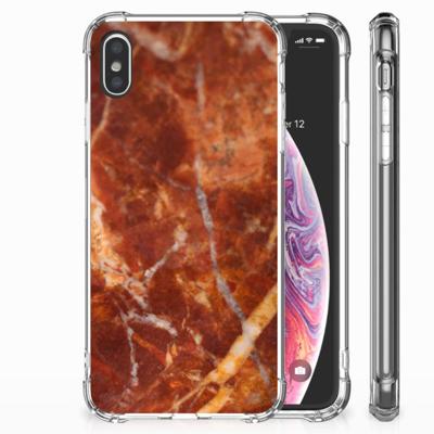 Apple iPhone Xs Max Anti-Shock Hoesje Marmer Bruin Apple iPhone Xs Max Anti-Shock Hoesje Marmer Bruin