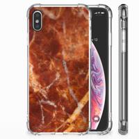 Apple iPhone Xs Max Anti-Shock Hoesje Marmer Bruin - thumbnail