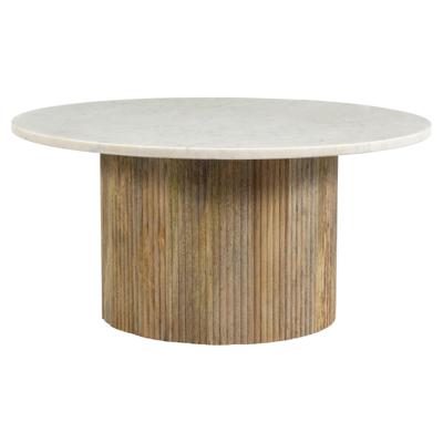 Brix Salontafel 'Nova' Mangohout en marmer, kleur Wit