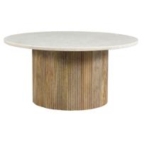 Brix Salontafel 'Nova' Mangohout en marmer, kleur Wit - thumbnail