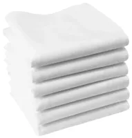 12 stuks De Luxe Heren zakdoeken - Wit - Stoffen katoenen zakdoeken - thumbnail