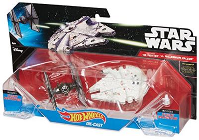 Mattel Star wars hotwheels tie fighte + millennium falcon ruimteschip