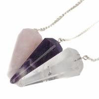 Gouden Driehoek Edelsteen Pendel Set (Facet) - thumbnail