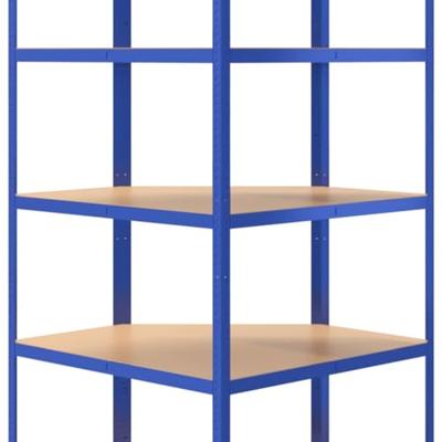 Hoekrek 5-laags staal & bewerkt hout antracietkleurig