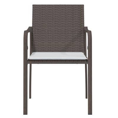 Tuinstoelen 6 st met kussens 56x59x84 cm poly rattan bruin