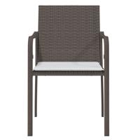 Tuinstoelen 6 st met kussens 56x59x84 cm poly rattan bruin - thumbnail