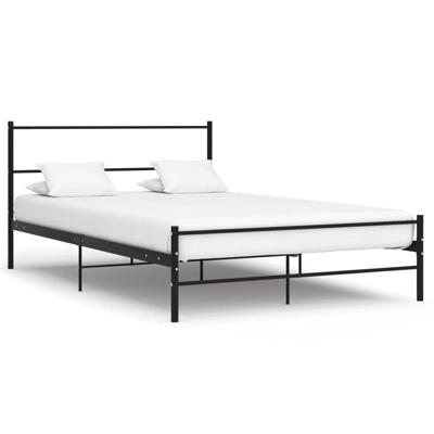 Bedframe met hoofdeinde zonder matras 140x200 cm metaal zwart